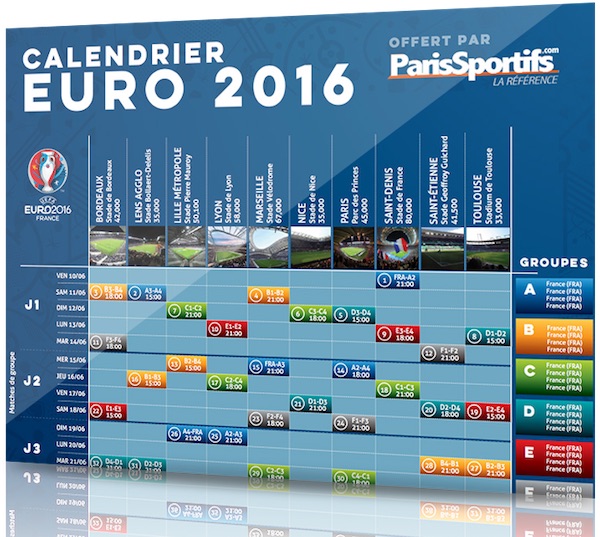 Calendrier Euro 2016 Excel Gratuit